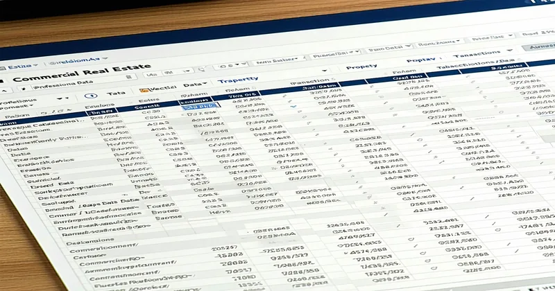 Commercial real estate comp data analysis on screen