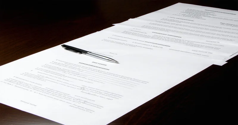 Commercial real estate contract documents on a conference table