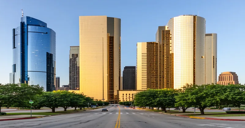 Dallas Uptown skyline with commercial office towers