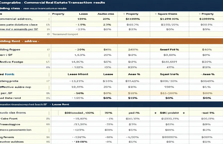 Comp engine results view showing ranked comparable commercial real estate transactions